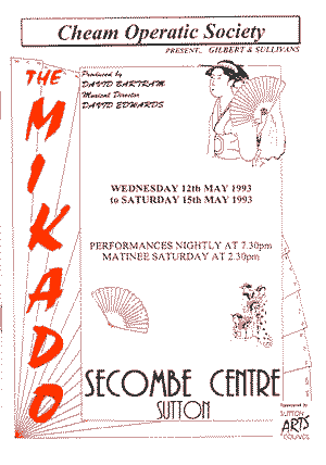 'The Mikado' Poster (Cheam Operatic 1993)