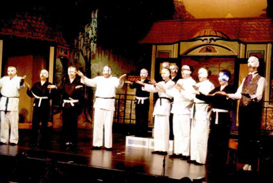 Derek Drennan (third from right) - 'The Mikado' (Cheam Operatic 1993)