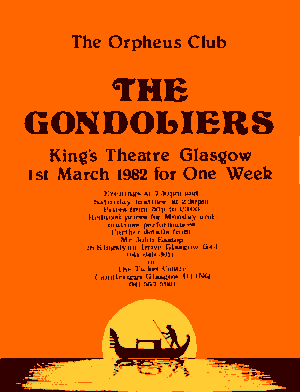 'Gondoliers' Poster (The Orpheus Club 1982)