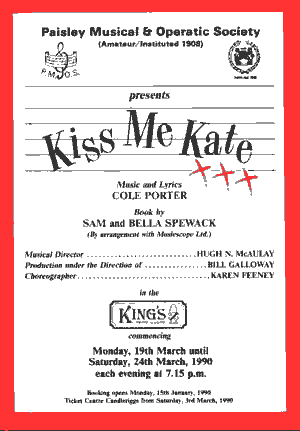 'Kiss Me, Kate' Poster (PMOS 1990)