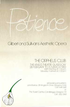 'Patience' Poster (The Orpheus Club 1983)