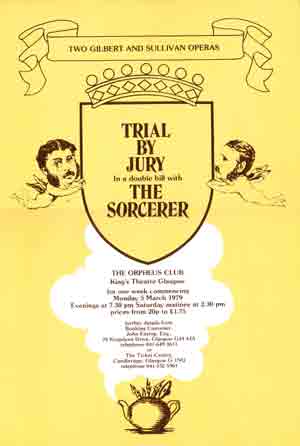 'Trial By Jury and The Sorcerer' Poster (The Orpheus Club 1979)